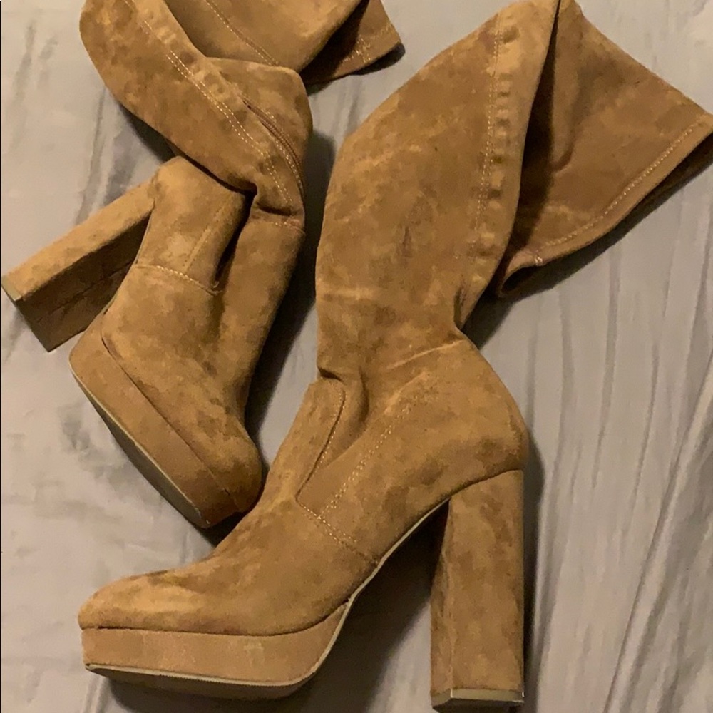Brown knee-high boots